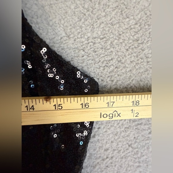 Lulus forever your girl black sequined body con dress size large preowned - Picture 6 of 8